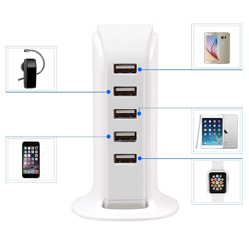 Portable 5 usb ports power adapter 5V 6A charger ,travel usb charger SXD 082