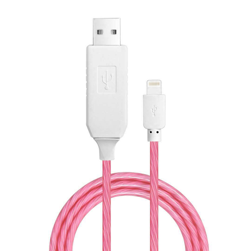 New Arrival Flowing Visible LED Light-Up USB Data Sync Charger Cable for iPhone SXD151-8