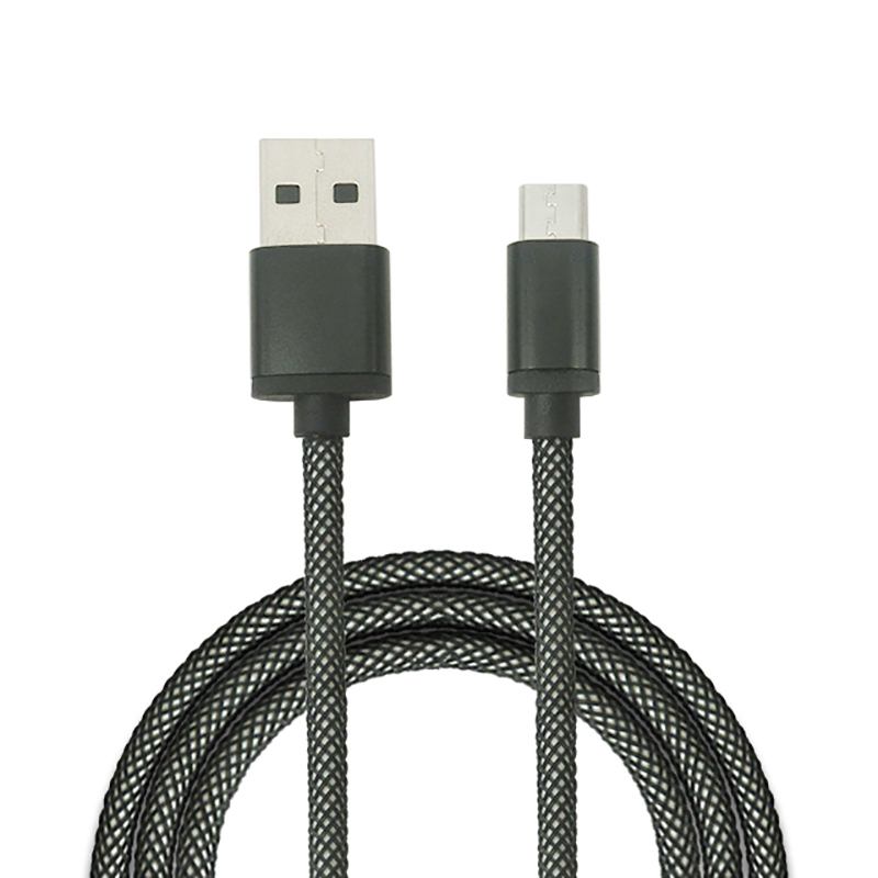 1M/2M/3M charging sync data fishnet braided micro usb cable for Android Samsung SXD119