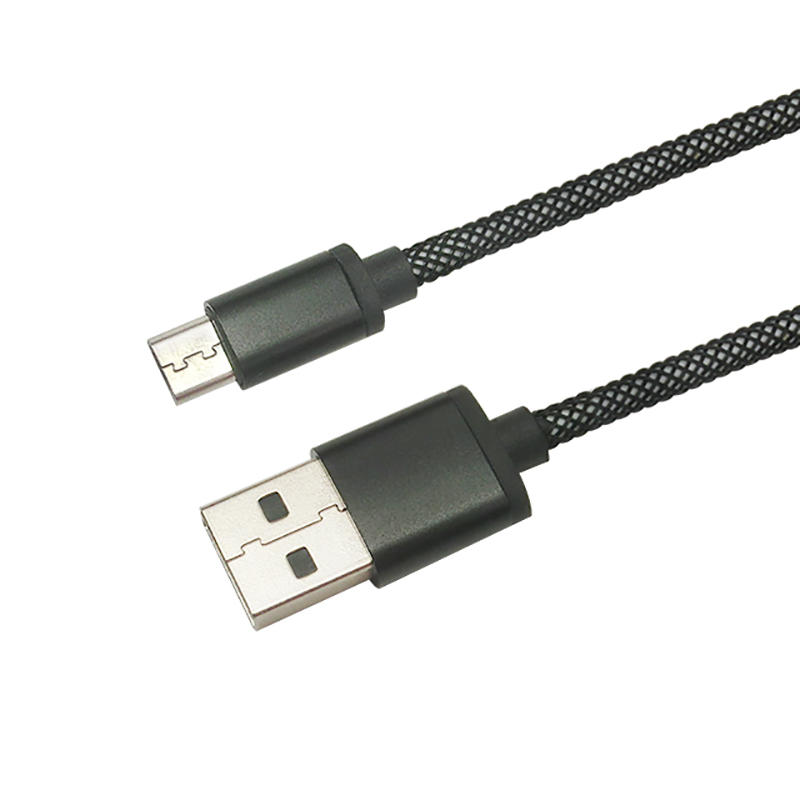 1M/2M/3M charging sync data fishnet braided micro usb cable for Android Samsung SXD119