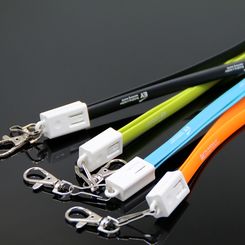 Multi functional Long lanyard usb charging and data 2 in 1 usb cable for Iphone and Samsung SXD145