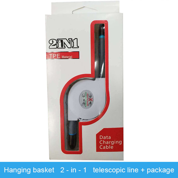 ShunXinda -Wholesale Retractable Usb Cable 2in1 Micro Usb Charging Cable For Iphone-3