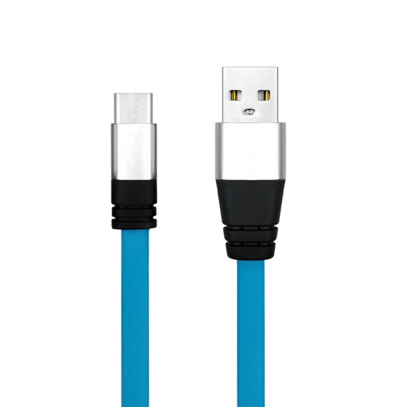 Colorful flat TPE Usb A to usb C usb data cable 3 feet 1 meter for mobile phone charging SXD125