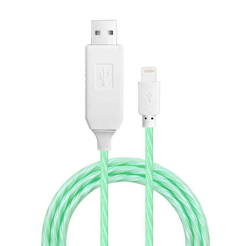 New Arrival Flowing Visible LED Light-Up USB Data Sync Charger Cable for iPhone SXD151