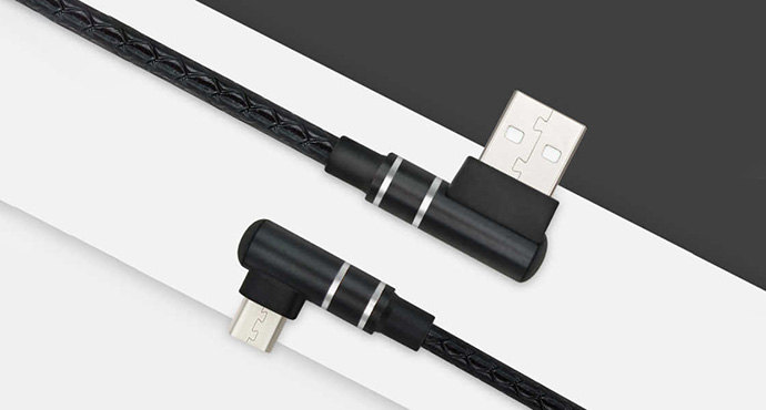 ShunXinda -Cable Usb Micro Usb, 1m 3ft 90 Degree Usb A To Angle Micro Quick Charging-1