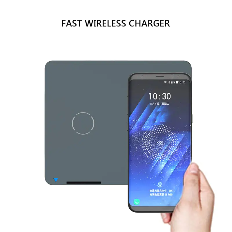 Dual coils Qi wireless charger stand fast charger holder for iPhone 8 Samsung SXD301