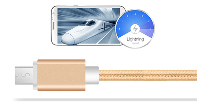 Durable nylon cable fabric braided charging cable-2