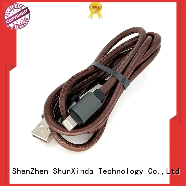 ShunXinda Brand pu braided custom iphone usb cable oem