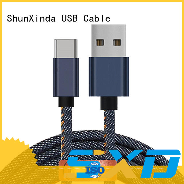 denim usb data cable Type C charger 1M 2.4A