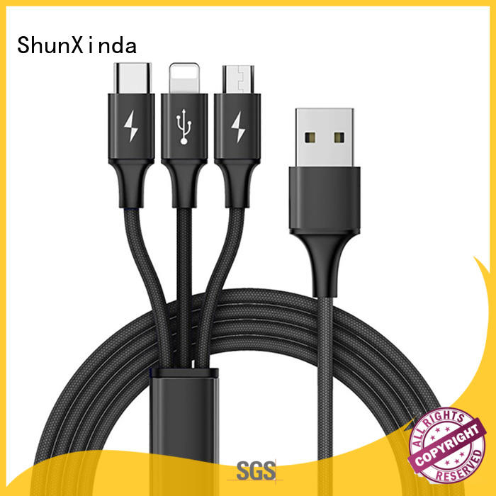 Multiple cloth braided 3 in 1  usb data cable