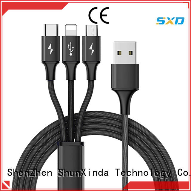 ShunXinda Brand nylon charging popular retractable charging cable mobile