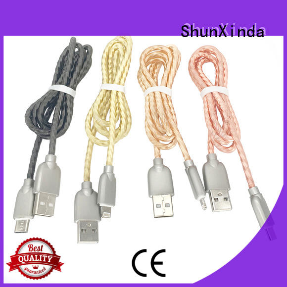 ShunXinda Brand leather transfer visible fast iphone cord