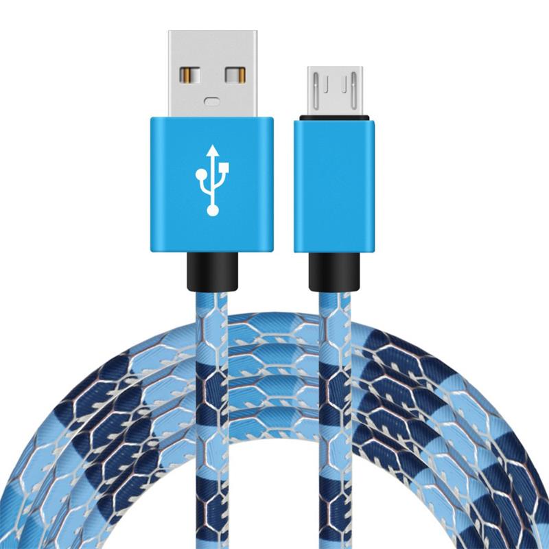 Colorful leather pattern 1M micro usb cable for Android device phone