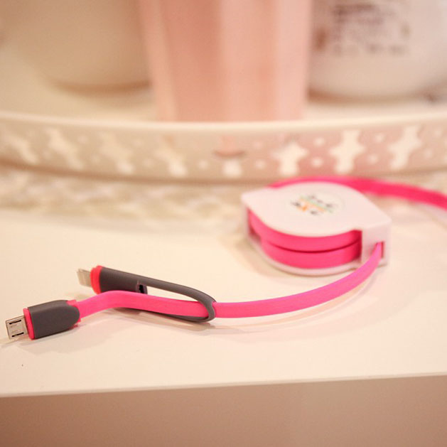 ShunXinda -Find Wholesale Retractable Usb Cable丨 2 in1 Micro Usb cable-9