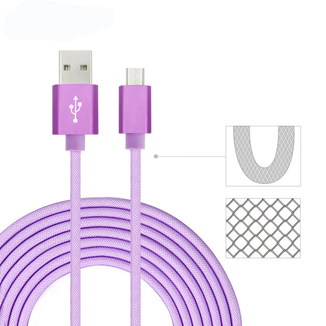 5V 3A  fishnet braided micro to usb 2.0 cable