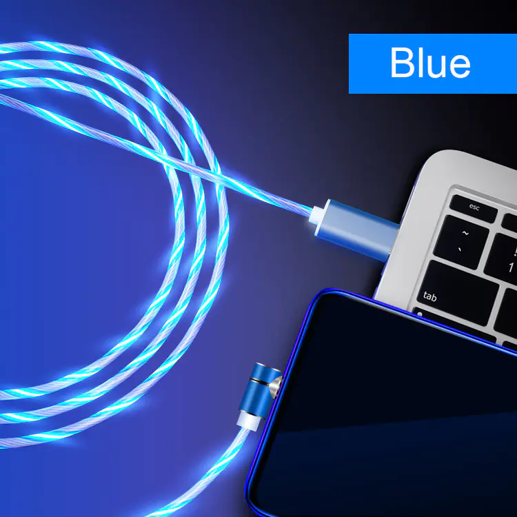 360 ° magnetic 3 in 1 led flowing charging usb cable with data transfer SXD146-2