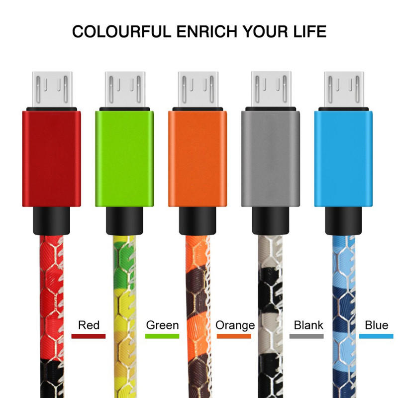 ShunXinda -Colorful Leather Pattern 1m Micro Usb Cable For Android Device Phone |