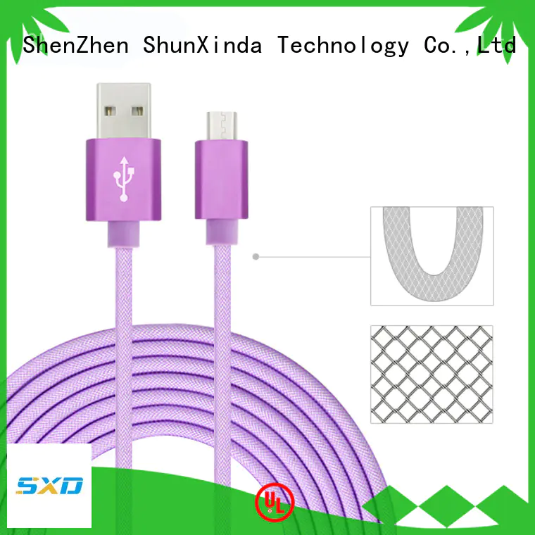 ShunXinda braided fast charging usb cable factory for car